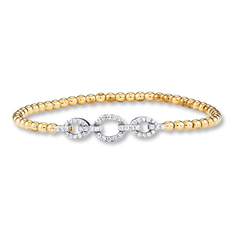 Main Image 1 of Previously Owned Diamond Stretch Bracelet 1/2 ct tw Round-cut 10K Yellow Gold