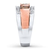 Thumbnail Image 3 of Previously Owned Brown/White Diamond Men's Wedding Band 1/2 ct tw Round-cut 10K Two-Tone Gold
