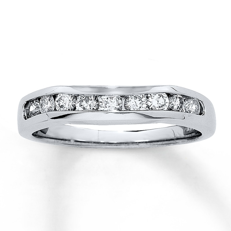 Main Image 1 of Previously Owned Diamond Wedding Band 1/2 ct tw 14K White Gold