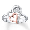 Thumbnail Image 1 of Previously Owned Unstoppable Love 1/10 ct tw Round-cut Ring Sterling Silver/10K Rose Gold