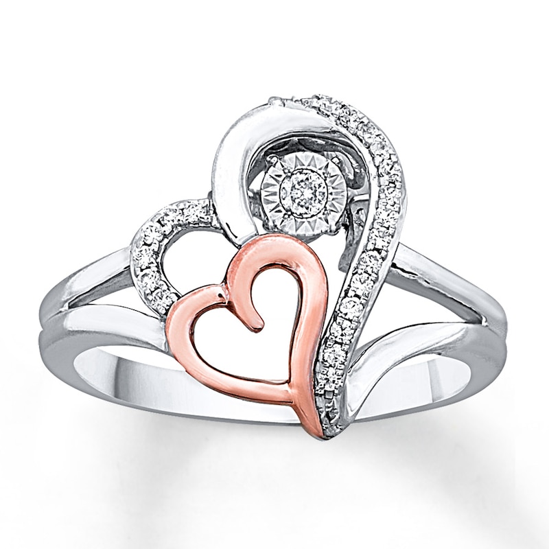 Main Image 1 of Previously Owned Unstoppable Love 1/10 ct tw Round-cut Ring Sterling Silver/10K Rose Gold