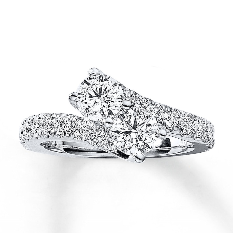 Main Image 1 of Previously Owned Ever Us Diamond Anniversary Ring 2 ct tw Round-cut 14K White Gold