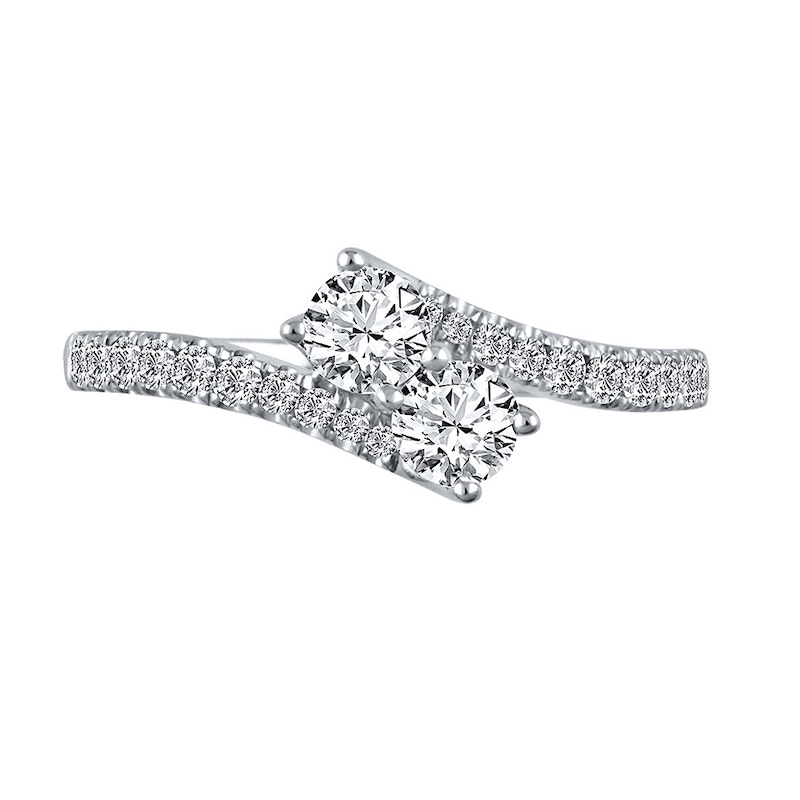 Main Image 1 of Previously Owned Ever Us Diamond Anniversary Ring 3/4 ct tw Round-cut 14K White Gold