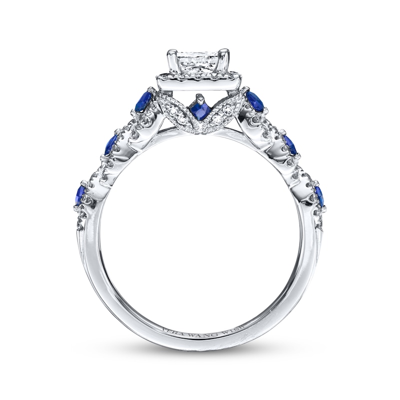 Main Image 3 of Previously Owned Diamond Ring 1 ct tw Princess/Round-cut Diamonds 14K White Gold