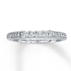 Thumbnail Image 1 of Previously Owned Diamond Wedding Band 1/5 ct tw Round & Princess-cut 14K White Gold
