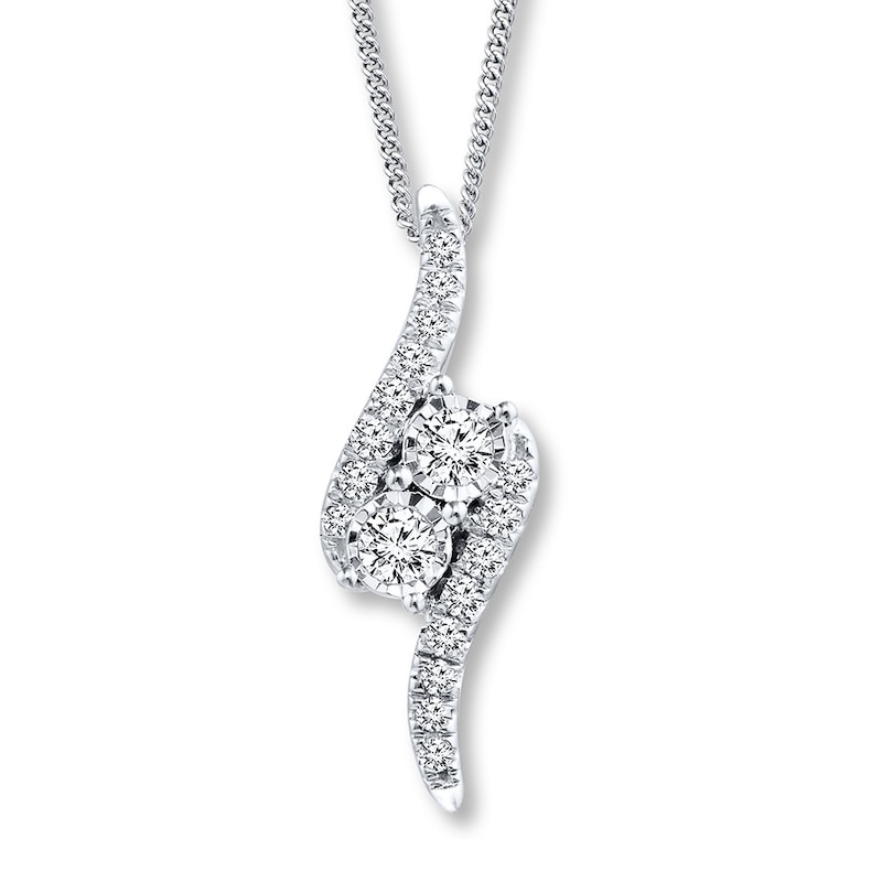 Main Image 1 of Previously Owned Ever Us Necklace 1/4 ct tw Diamonds 14K White Gold