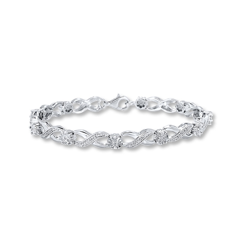 Main Image 1 of Previously Owned Diamond Bracelet 1/4 carat tw Sterling Silver