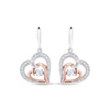 Thumbnail Image 2 of Previously Owned Unstoppable Love Earrings 1/20 ct Round-Cut Diamond Sterling Silver/10K Rose Gold