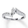 Previously Owned Diamond Ring 1/3 ct tw Marquise & Round-cut 14K White Gold