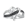 Thumbnail Image 1 of Previously Owned Black & White Diamond Ring 1/10 ct tw Sterling Silver