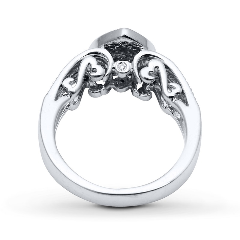 Main Image 2 of Previously Owned Open Hearts Ring 1/15 ct tw Diamonds Sterling Silver