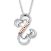 Thumbnail Image 1 of Previously Owned Diamond Necklace 1/10ct tw Sterling Silver & 10K Rose Gold 18"