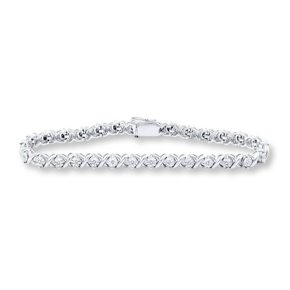 Previously Owned Diamond Bracelet 1/10 ct tw Round-cut Sterling Silver 7.25"