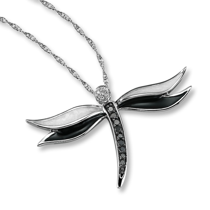 Main Image 1 of Previously Owned Black Diamond Necklace 1/6 ct tw Sterling Silver