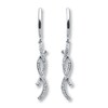 Thumbnail Image 1 of Previously Owned Diamond Dangle Earrings 3/8 ct tw Round-cut 10K White Gold