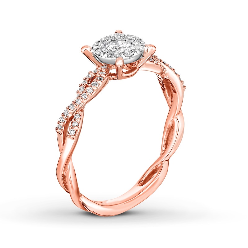 Main Image 2 of Previously Owned Diamond Promise Ring 3/8 ct tw Round-cut 10K Two-Tone Gold - Size 9.5