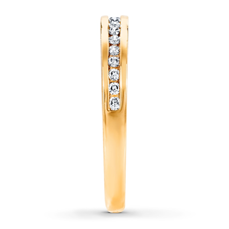 Main Image 3 of Previously Owned Diamond Wedding Band 1/5 ct tw Round-cut 14K Yellow Gold - Size 10