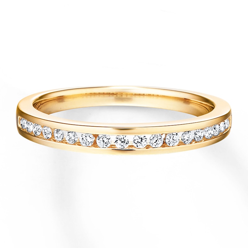 Main Image 4 of Previously Owned Diamond Wedding Band 1/5 ct tw Round-cut 14K Yellow Gold - Size 10