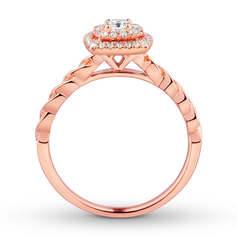 Main Image 2 of Previously Owned Diamond Engagement Ring 1/3 ct tw Round-cut 10K Rose Gold Size 3.75