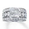 Thumbnail Image 0 of Previously Owned Diamond Engagement Ring 3-1/2 ct tw Princess & Round-cut 14K White Gold - Size 10.75