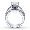Previously Owned Diamond Engagement Ring 3-1/2 ct tw Princess & Round-cut 14K White Gold