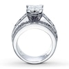 Thumbnail Image 1 of Previously Owned Diamond Engagement Ring 3-1/2 ct tw Princess & Round-cut 14K White Gold - Size 10.75