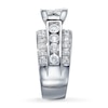 Previously Owned Diamond Engagement Ring 3-1/2 ct tw Princess & Round-cut 14K White Gold
