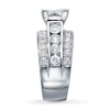 Thumbnail Image 2 of Previously Owned Diamond Engagement Ring 3-1/2 ct tw Princess & Round-cut 14K White Gold - Size 10.75