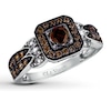 Previously Owned Le Vian Chocolate Diamonds 3/4 ct tw Round-cut Ring 14K Vanilla Gold