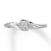 Previously Owned Diamond Ring 1/8 ct tw Princess & Round-cut 10K White Gold
