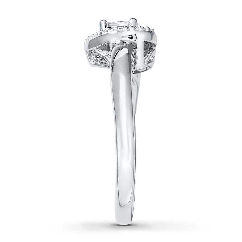 Main Image 3 of Previously Owned Heart Promise Ring 1/10 ct tw Round-cut Diamonds Sterling Silver - Size 5