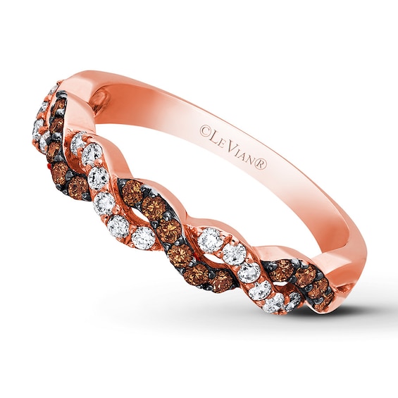 Previously Owned Le Vian Chocolate Diamond Ring 3/8 ct tw 14K Strawberry Gold Size 11.25