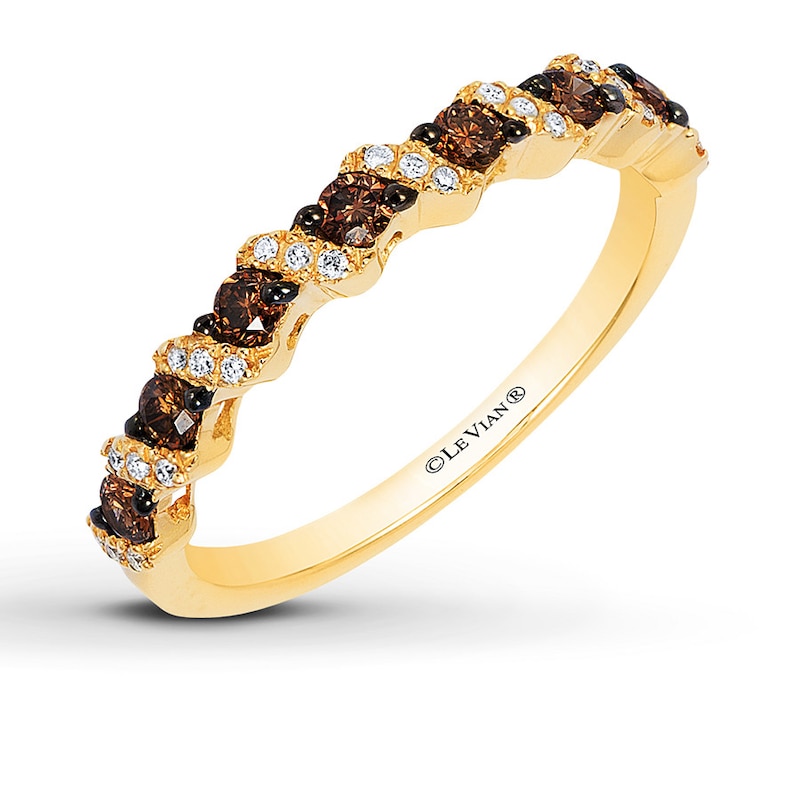 Main Image 1 of Previously Owned Le Vian Chocolate Diamond Ring 1/3 ct tw Round-cut 14K Honey Gold Size 9.5
