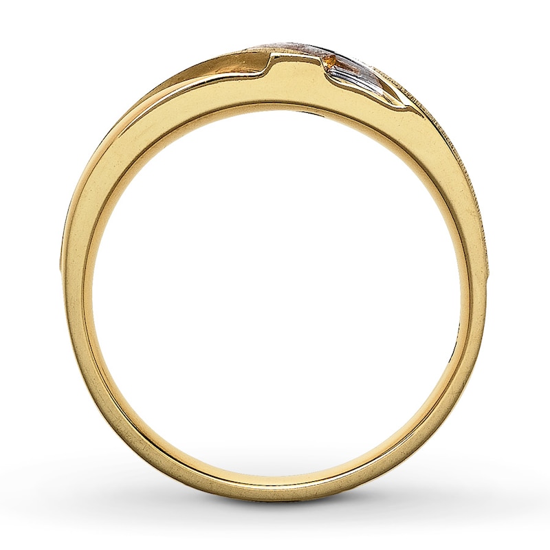 Main Image 2 of Previously Owned Men's Diamond Band 1/10 ct tw Round-Cut 10K Yellow Gold - Size 5