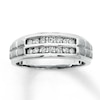 Thumbnail Image 1 of Previously Owned Men's Wedding Band 1/4 ct tw Diamonds Round-cut 10K White Gold - Size 6.25