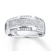 Thumbnail Image 0 of Previously Owned Men's Diamond Ring 1/2 ct tw Round-cut 10K White Gold - Size 13