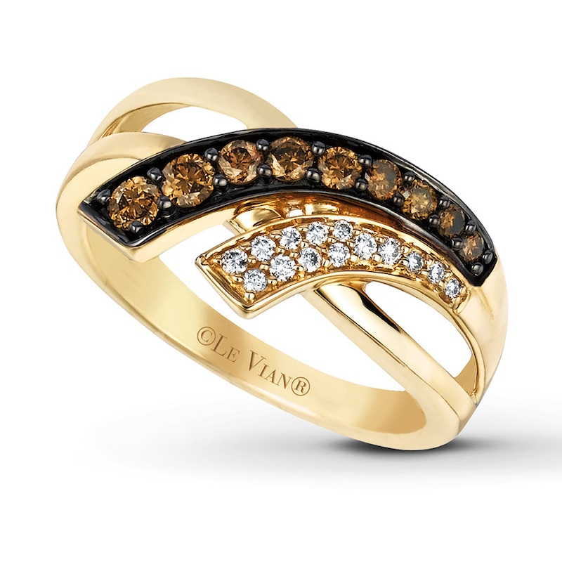 Previously Owned Le Vian Chocolate Diamonds 3/8 ct tw Round-cut Ring 14K Honey Gold - Size 10.75