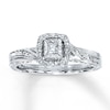 Previously Owned Diamond Ring 1/6 ct tw Princess & Round-cut Sterling Silver