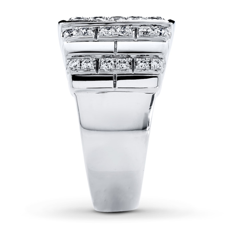 Main Image 3 of Previously Owned Men's Diamond Ring 2 ct tw Round-cut 14K White Gold Size 12.5