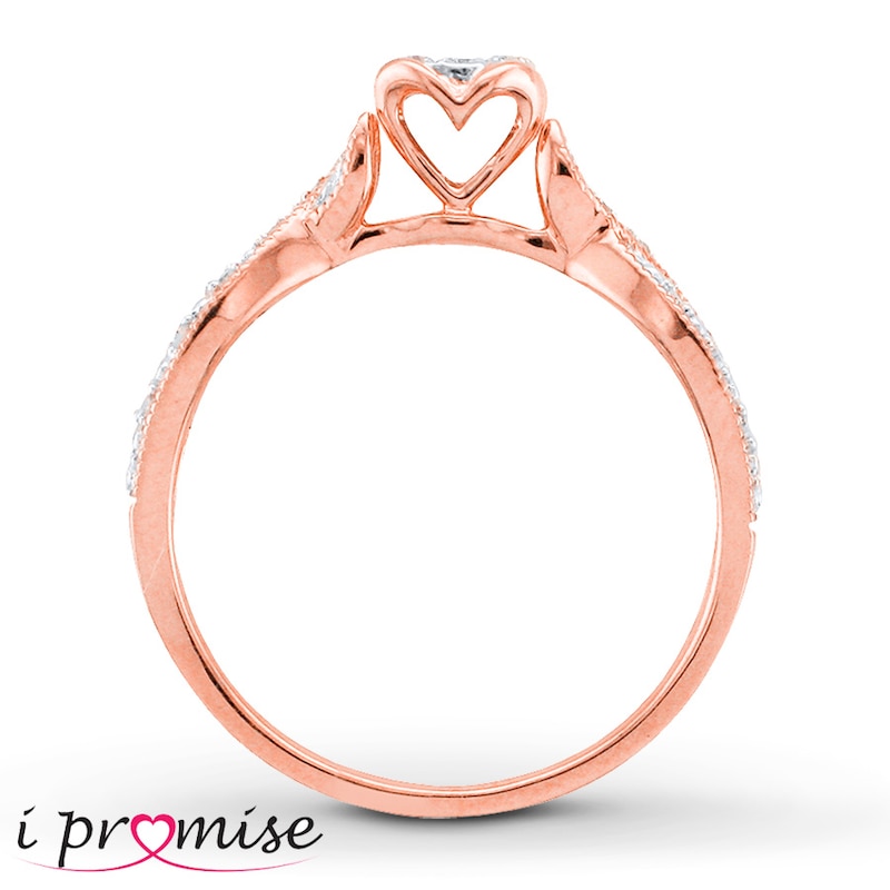 Main Image 3 of Previously Owned Diamond Ring 1/5 ct tw Round-cut 10K Rose Gold - Size 10.75