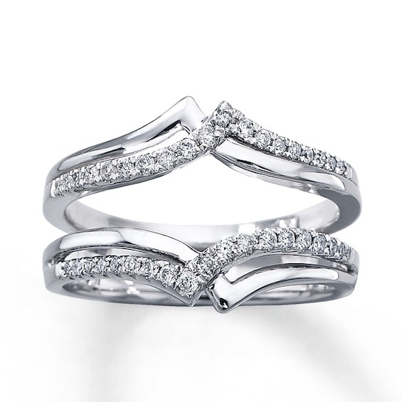 Previously Owned Diamond Enhancer Ring 1/4 ct tw Round-cut 14K White Gold Size 10