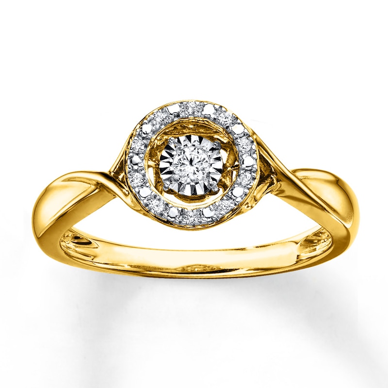 Main Image 1 of Previously Owned Unstoppable Love Ring 1/20 ct tw Round-cut Diamonds 10K Yellow Gold Size 9
