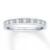 Thumbnail Image 1 of Previously Owned Diamond Anniversary Band 1/2 ct tw Round & Baguette-cut 14K White Gold - Size 10.75