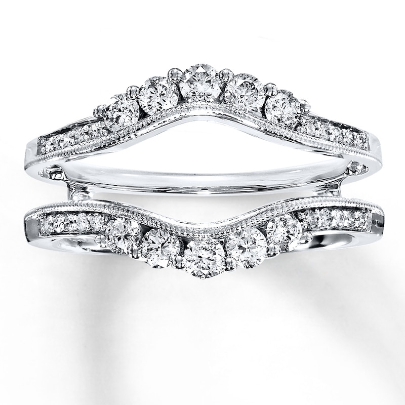 Main Image 1 of Previously Owned Diamond Enhancer Ring 5/8 ct tw Round-cut 14K White Gold Size 3.75