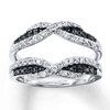 Thumbnail Image 1 of Previously Owned Black & White Diamonds 1/2 ct tw Enhancer Ring 14K White Gold - Size 4.25