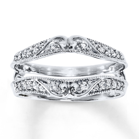 Previously Owned Diamond Enhancer Ring 1/4 ct tw Round-cut 14K White Gold Size 9.75