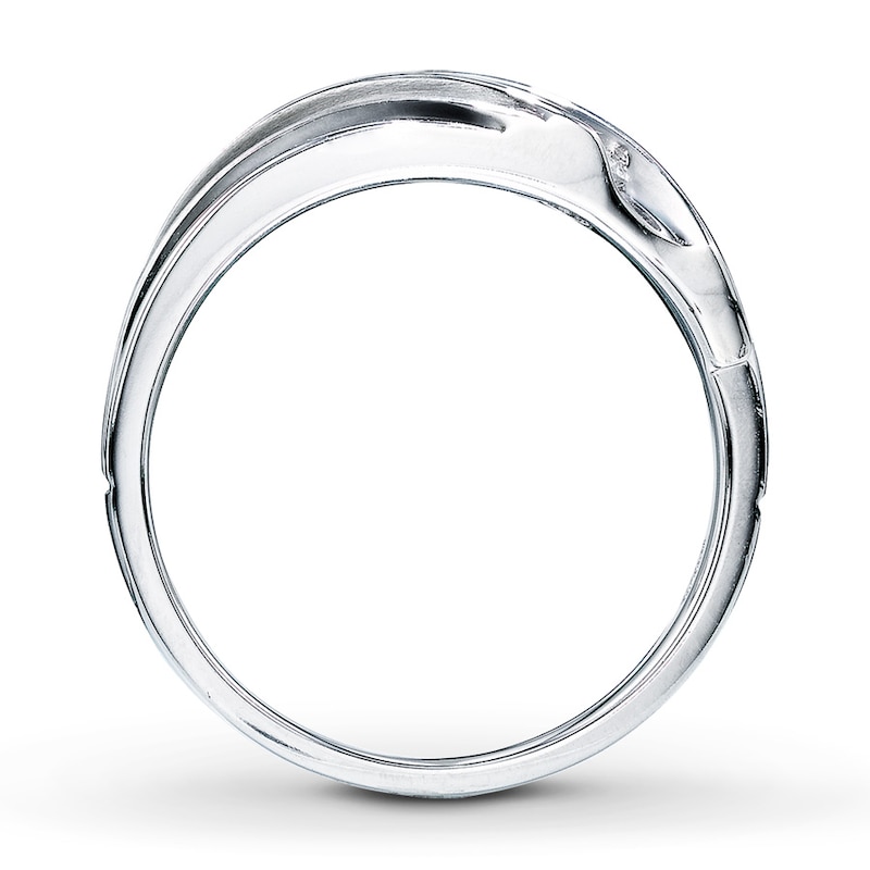 Main Image 2 of Previously Owned Men's Diamond Ring 1/2 ct tw Round-cut 10K White Gold Size 8