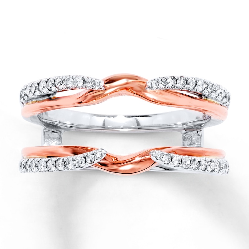 Main Image 1 of Previously Owned Diamond Enhancer Ring 1/3 ct tw Round-cut 14K Two-Tone Gold - Size 11.5