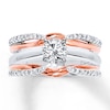 Thumbnail Image 4 of Previously Owned Diamond Enhancer Ring 1/3 ct tw Round-cut 14K Two-Tone Gold - Size 11.5