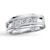 Thumbnail Image 1 of Previously Owned Men's Wedding Band 1/2 ct tw Round-cut Diamonds 10K White Gold Size 13